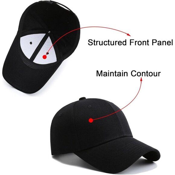 2 Packs Black+white Baseball Cap Golf Dad Hat For Men And Women
